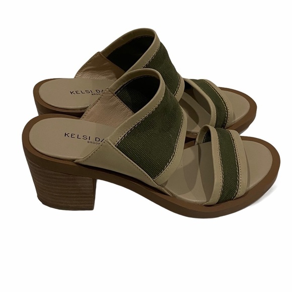 Kelsi Dagger 6.5 Brooklyn Olive Green Block Sandal - Picture 2 of 7